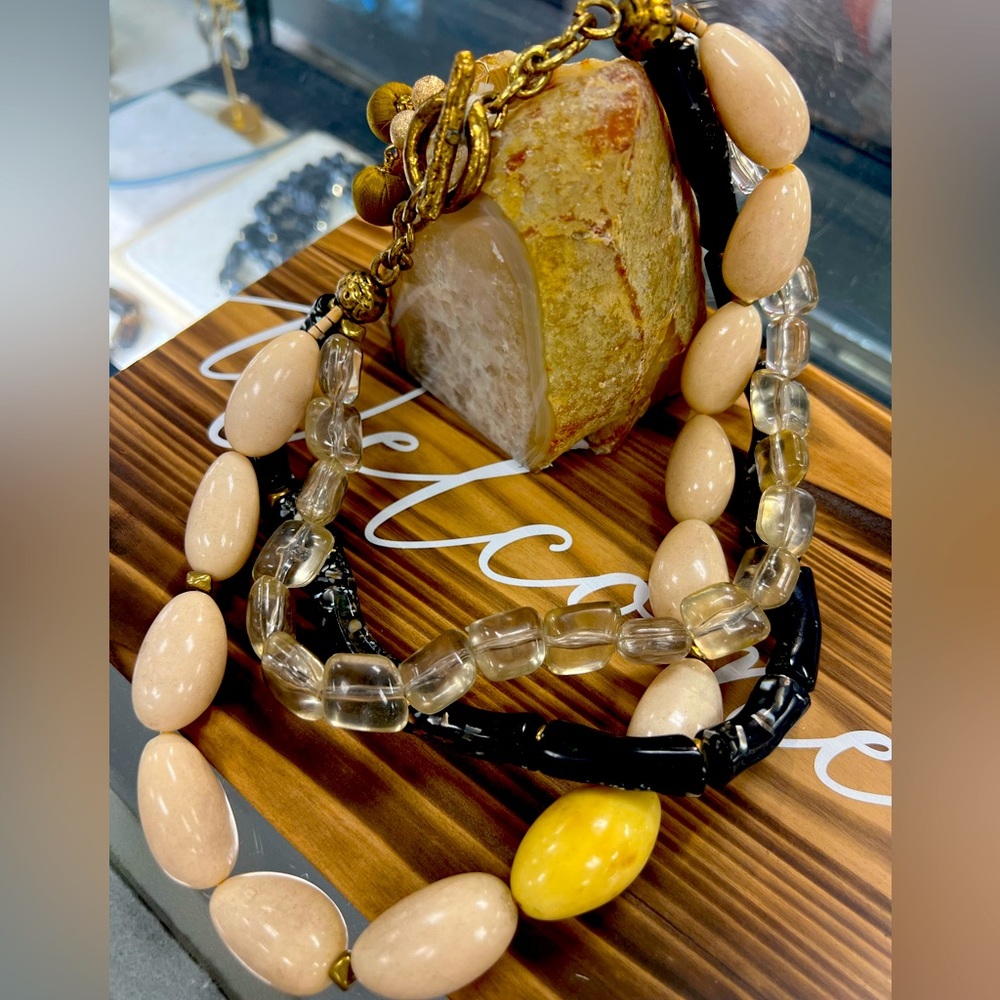 Chunky multi strand necklace designed by Atelier LEILY